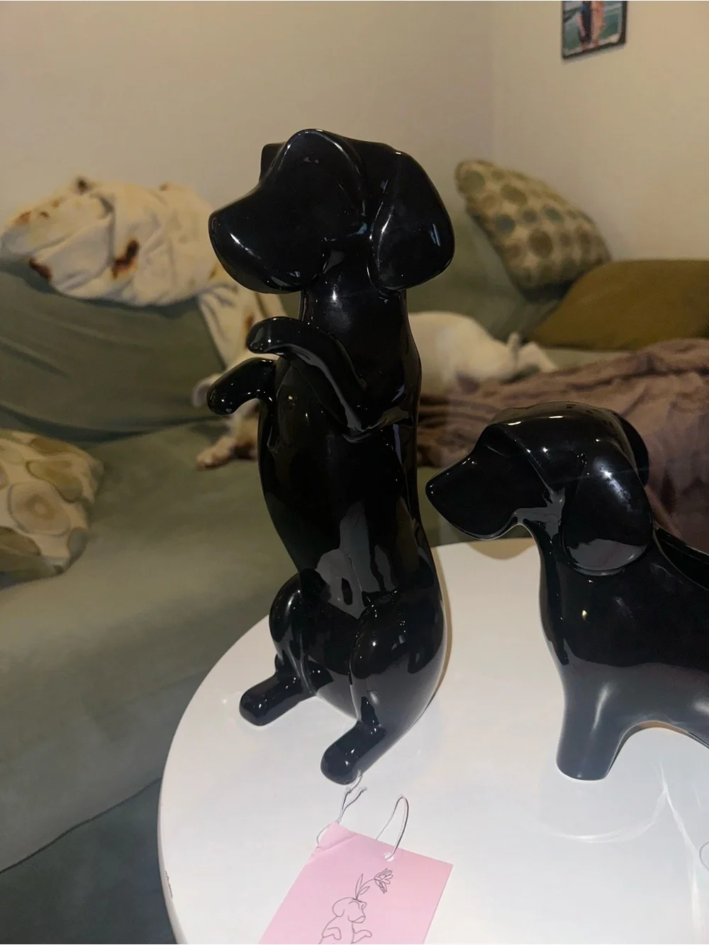 Black Dachshund Ceramic Vase Set